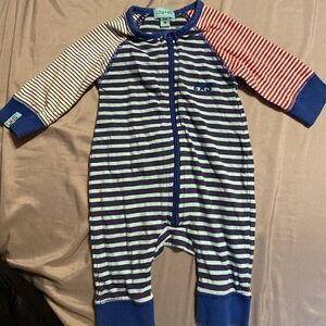 Lilly + Sid 0-3M Multi-Striped Zip Up Footless One Piece